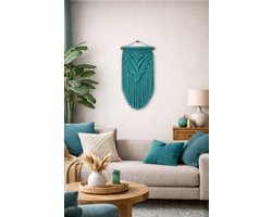 Macrame muur opknoping , home décor, bukuri wand decoratie groen