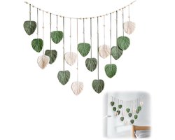 Macrame Tapestry Boho - Grote Woven Wanddecoratie voor Vrouwen - Slaapkamer Woonkamer Kinderkamer Decoratief Cadeau (Groen)