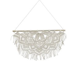 macramé wandkleed - 65 x 60,5 cm - boho wanddecoratie - wandhanger - katoen