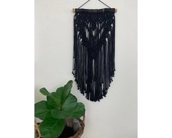 Macramé Wandkleed - Boho stijl - Interieur - Wandhanger - Muurdecoratie - Zwart