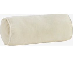 Madam Stoltz - Fluwelen Bolster Kussen - Ecru - 20x50 cm