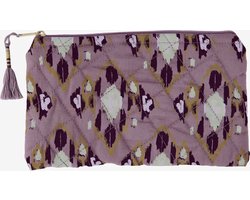 Madam Stoltz - Gewatteerd Etui L - Paarse print - Katoen