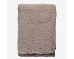 Madam Stoltz - gewatteerde katoenen bedsprei – Dusty Lilac – 240 x 240 cm
