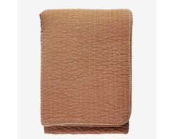 Madam Stoltz - gewatteerde katoenen bedsprei – dusty peach – 240 x 240 cm