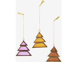 Madam Stoltz - Glazen Kerstboom hanger - Assorti kleur