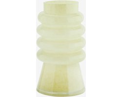 Madam Stoltz - Glazen vaas - Lichtgeel - Ringen - Honing