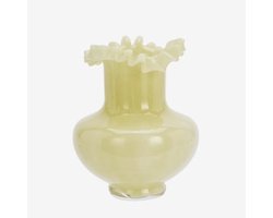 Madam Stoltz - Glazen Vaas met Gegolfde Rand - Honing