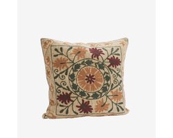 Madam Stoltz - Handgeborduurde Suzani kussenhoes - 50x50cm
