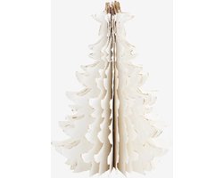Madam Stoltz - Handgemaakte gerecycled papieren kerstboom M - wit - 45 cm