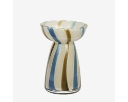 Madam Stoltz - Handgemaakte Hyacintenvaas Glas – Gestreept – 15 cm