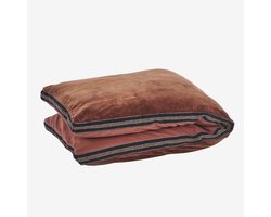 Madam Stoltz - Katoen Fluweel Matraskussen 60x140cm - Terracotta Bruin/Rood - Velours