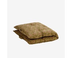 Madam Stoltz - Katoenen Matraskussen - 60x100 cm - Honey/roze/groen bloemenprint