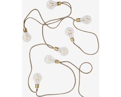 Madam Stoltz - Lichtsnoer met filament sterren - jute kabel - indoor