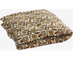 Madam Stoltz - Matraskussen 60x100cm - Bruine bloemen - MP-60100-158