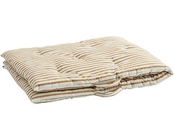 Madam Stoltz - Matraskussen gestreept off white, dark honey - 70x180 cm