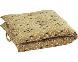 Madam Stoltz - Matraskussen Print mosterdgeel 60x100cm katoen