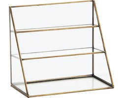 Madam Stoltz Organizer antiek messing / glas 20,5x11x19 cm