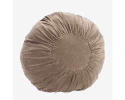 Madam Stoltz - Rond Fluwelen Kussen - Oudroze Velvet - 55 cm