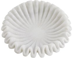 Madam Stoltz Schaal geplooid marmer wit Ø18x4,5 cm