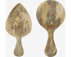 Madam Stoltz - Set Houten Opscheplepels - Klein - Mangohout - Handgemaakt