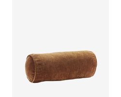 Madam Stoltz - Velvet Bolster Kussen - Burnt Orange - 20x50 cm