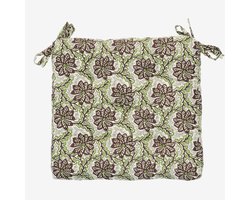 Madam Stoltz - Zitkussen met Bloemenprint en strikjes - 45x45cm - Katoen