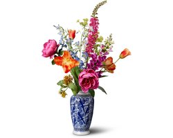 Madame Fleurie Pure Poppy Boeket inclusief Vaas – Luxe Zijden bloemen Klaprozen – Minimalistisch & Stijlvol - 12cm x 29,5cm