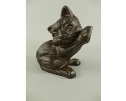 MadDeco - Gietijzeren - deurstopper - poes - kat - bruin