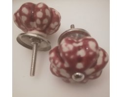MadDeco - rode - kastknoppen - ladeknoppen - keramiek - (set 15)
