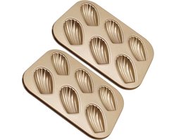 Madeleine Bakvorm - 2 Vormen - Madeleine - Anti Aanbaklaag - Voor 12 Stuks
