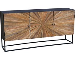 Madira|Dressoir met 3 deuren in mangohout / zwart metaal