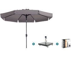 Madison Flores Luxe stokparasol Ø300 cm. - Taupe met Granada voet en hoes