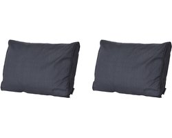 Madison - Lounge Rugkussen Basic black - Ca. 40x60 cm - Set van 2