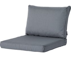 Madison - Loungekussen - Tuinkussen - Palletkussen - Rugkussen - 2-delig - 60 x 60cm - Oxford Grijs