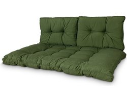 Madison - Loungekussen - Tuinkussen - Palletkussen - Rugkussen - 3-delig - 120cm x 80cm - Florance Groen - Limited Edition