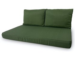 Madison - Loungekussen - Tuinkussen - Palletkussen - Rugkussen - 3-delig - 120cm x 80cm - Lounge Groen - Limited Edition