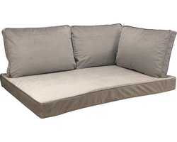 Madison - Loungekussen - Tuinkussen - Palletkussen - Rugkussen - 4-delig - 120 x 80cm - Velvet Taupe
