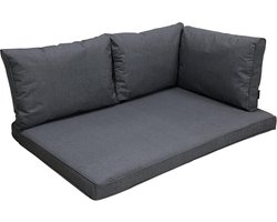 Madison - Loungekussen - Tuinkussen - Palletkussen - Rugkussen - Outdoor - 4-delig - 120 x 80cm - Panama Grijs