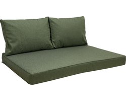 Madison - Loungekussen - Tuinkussen - Palletkussen - Rugkussen - Waterbestendig - 3-delig - 120 x 80cm - Manchester Groen