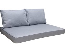 Madison - Loungekussen - Tuinkussen - Palletkussen - Rugkussen - Waterbestendig - 3-delig - 120 x 80cm - Manchester Licht Grijs
