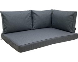 Madison - Loungekussen - Tuinkussen - Palletkussen - Rugkussen - Waterbestendig - 4-delig - 120 x 80cm - Manchester Grijs