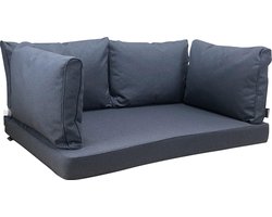 Madison - Loungekussen - Tuinkussen - Palletkussen - Rugkussen - Waterbestendig - 5-delig - 120 x 80cm - Manchester Denim Grijs