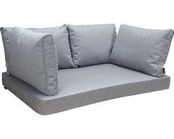 Madison - Loungekussen - Tuinkussen - Palletkussen - Rugkussen - Waterbestendig - 5-delig - 120 x 80cm - Manchester Licht Grijs