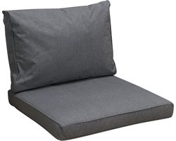 Madison - Loungekussen - Tuinkussen - Zitkussen - Rugkussen - 2-delig - 60 x 60cm - Oxford Grijs