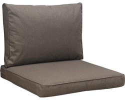 Madison - Loungekussen - Tuinkussen - Zitkussen - Rugkussen - 2-delig - 60 x 60cm - Oxford Taupe