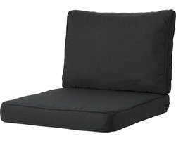 Madison - Loungekussen - Tuinkussen - Zitkussen - Rugkussen - 2-delig - 60 x 60cm - Rib Zwart