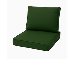 Madison - Loungekussen - Tuinkussen - Zitkussen - Rugkussen - 2-delig - 60cm x 60cm - Eco Olive Green - Groen