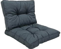 Madison - Loungekussen - Tuinkussen - Zitkussen - Rugkussen - 2-delig - 60cm x 60cm - Florance Rib Grijs
