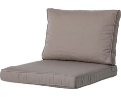 Madison - Loungekussen - Tuinkussen - Zitkussen - Rugkussen - 2-delig - 73 x 73cm - Rib Taupe