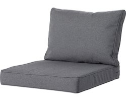 Madison - Loungekussen - Tuinkussen - Zitkussen - Rugkussen - Waterbestendig - 2-delig - 73 x 73cm - Manchester Grijs